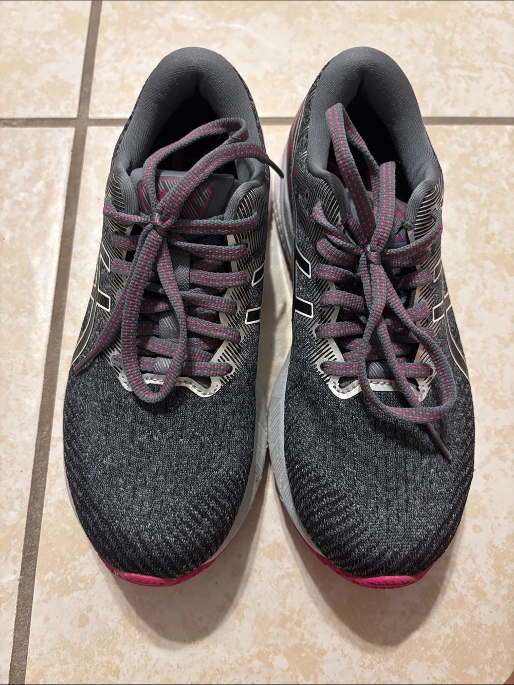 Asics Women's Charcoal and Pink Running Shoes